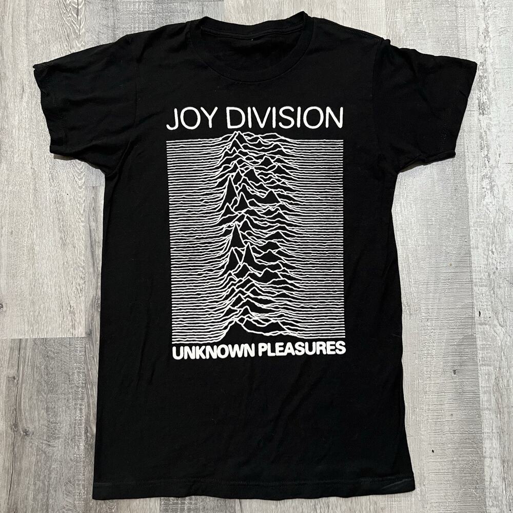 VTG Joy Division Unknown Pleasures Black Y2K Concert Band T Shirt Unisex Small